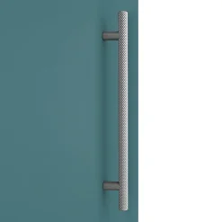 Arezzo Wall Hung Tall Storage Cabinet - Matt Teal Green - With Industrial Style Chrome Handle