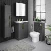 Klyn Bathroom Brooklyn 600mm Gloss Grey Bathroom Mirror Cabinet - 2 Door