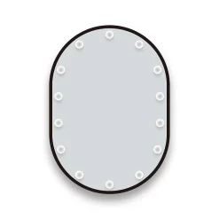 Arezzo Bulb 500 X 700mm Capsule Matt Black LED Illuminated Mirror With Motion Sensor + Anti-Fog -Hudson Reed Sales bm100 d1