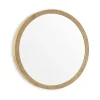 EcoDelux 600mm Bamboo Frame Round Mirror
