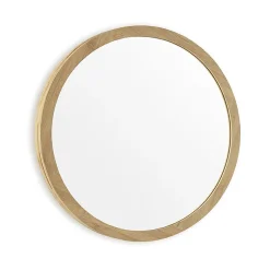 EcoDelux 600mm Bamboo Frame Round Mirror