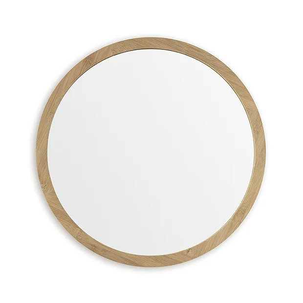 EcoDelux 800mm Bamboo Frame Round Mirror 2 EcoDelux 800mm Bamboo Frame Round Mirror - Image 2