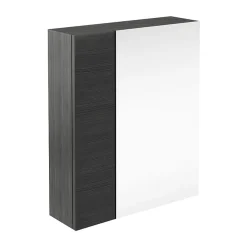 Klyn Bathroom Brooklyn 600mm Bathroom Mirror & Fascia Cabinet - Black 4 Klyn Bathroom Brooklyn 600mm Bathroom Mirror & Fascia Cabinet - Black -Hudson Reed Sales brooklynbathroommirrorfasciacabinetblack600mmlrg