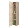 Klyn Bathroom Brooklyn Natural Oak Wall Hung 1 Door Tall Storage Cabinet