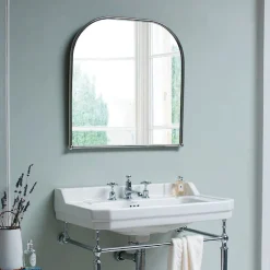 Urlington Bathroom Burlington Curved Mirror With Chrome Frame - 700x700mm