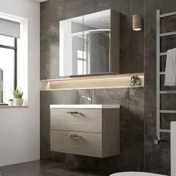 Hudson Reed Fusion 800mm Driftwood Full Depth Wall Hung 2-Drawer Unit & Basin -Hudson Reed Sales cbi231 d2