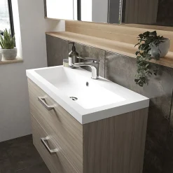 Hudson Reed Fusion 800mm Driftwood Full Depth Wall Hung 2-Drawer Unit & Basin -Hudson Reed Sales cbi231 d3