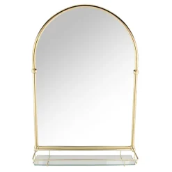Chatsworth Traditional 700 X 490mm Arched Mirror With Glass Shelf - Brushed Brass -Hudson Reed Sales chtbbms d3