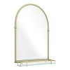 Chatsworth Traditional 700 X 490mm Arched Mirror With Glass Shelf - Brushed Brass
