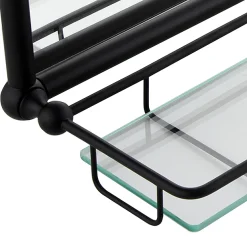 Chatsworth Traditional 700 X 490mm Arched Mirror With Glass Shelf - Matt Black -Hudson Reed Sales chtmbms d1