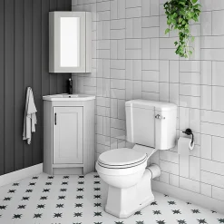 Chatsworth Corner Mirror Cabinet Grey -Hudson Reed Sales cnrmcabgry d2