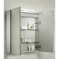Tavistock Conduct Double Door Mirror Cabinet With LED Light -Hudson Reed Sales co60al d1