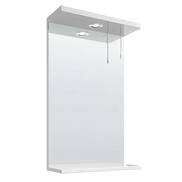 Cove White Illuminated Mirror (450mm Wide) 2 Cove White Illuminated Mirror (450mm Wide) - Image 2