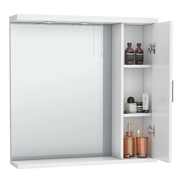 Cove White Illuminated Mirror Cabinet (750mm Wide) 1 Cove White Illuminated Mirror Cabinet (750mm Wide)