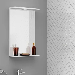 Cove White Illuminated Mirror (450mm Wide)