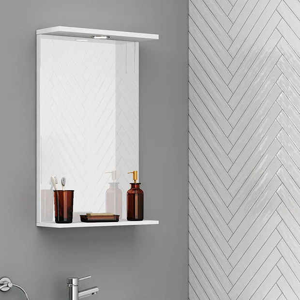 Cove White Illuminated Mirror (450mm Wide) 1 Cove White Illuminated Mirror (450mm Wide)
