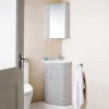 Cove Gloss Light Grey Corner Mirror Cabinet