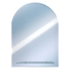 Euroshowers Round Top Bevelled Mirror With Glass Shelf