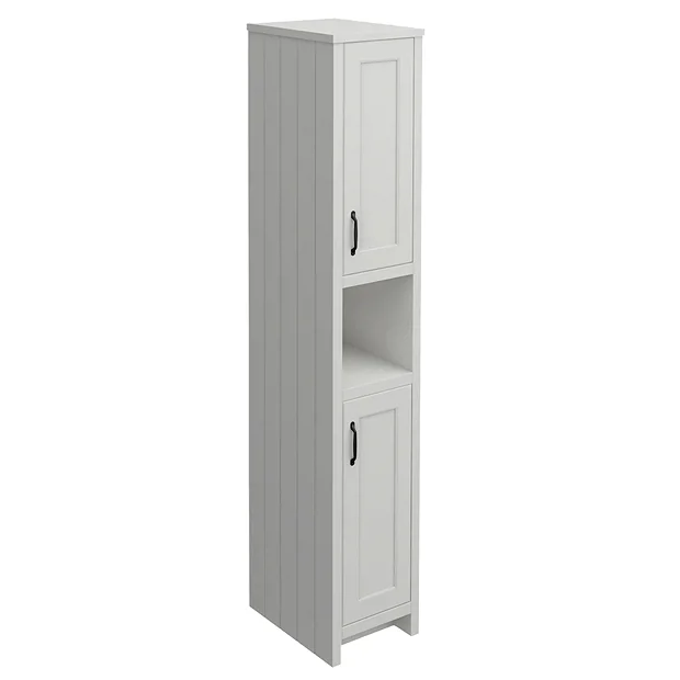 Chatsworth Traditional Grey Tall Cabinet With Matt Black Handles 2 Chatsworth Traditional Grey Tall Cabinet With Matt Black Handles - Image 2