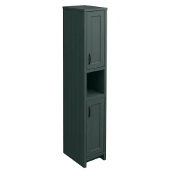 Chatsworth Traditional Green Tall Cabinet With Matt Black Handles