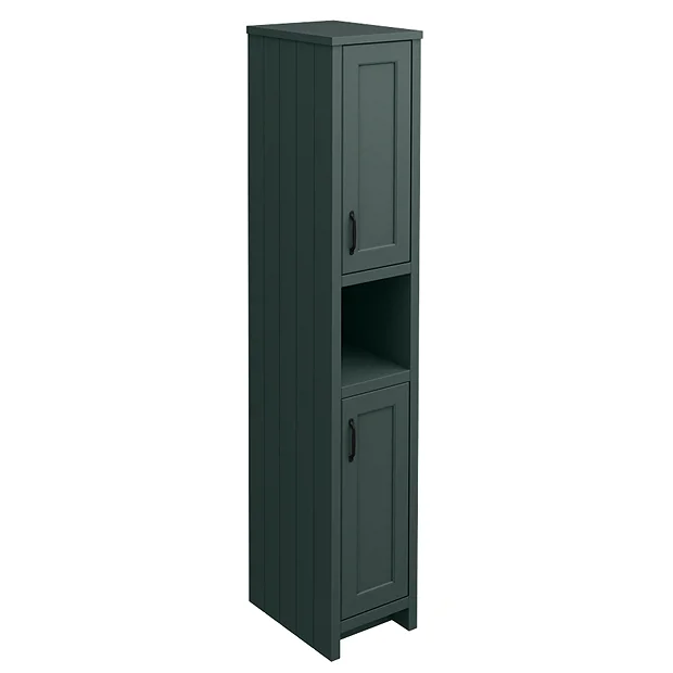 Chatsworth Traditional Green Tall Cabinet With Matt Black Handles 1 Chatsworth Traditional Green Tall Cabinet With Matt Black Handles