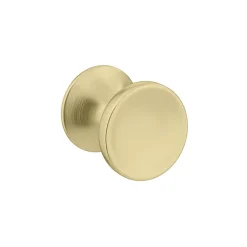 Hudson Reed Brushed Brass Indented Round Knob Furniture Handle - 30mm Diameter
