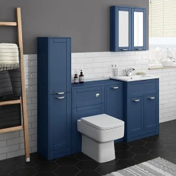 Keswick Blue 300mm Traditional Single Door Storage Unit -Hudson Reed Sales kesblu1d d1