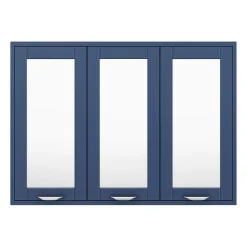 Keswick Blue 900mm Traditional Wall Hung 3 Door Mirror Cabinet -Hudson Reed Sales kesblu3dm d2
