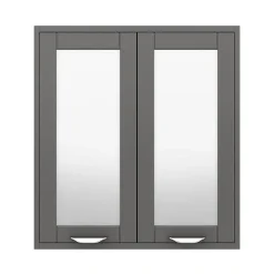 Keswick Grey 600mm Traditional Wall Hung 2 Door Mirror Cabinet -Hudson Reed Sales kesgry2dm d2