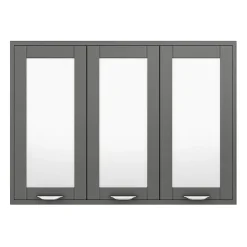 Keswick Grey 900mm Traditional Wall Hung 3 Door Mirror Cabinet 7 Keswick Grey 900mm Traditional Wall Hung 3 Door Mirror Cabinet -Hudson Reed Sales kesgry3dm d3