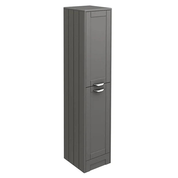 Keswick Grey 1400mm Traditional Floorstanding Tall Storage Unit 2 Keswick Grey 1400mm Traditional Floorstanding Tall Storage Unit - Image 2