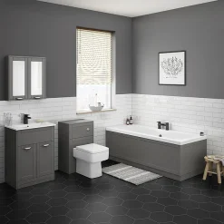 Keswick Grey 500mm Traditional Toilet Unit With Concealed Cistern -Hudson Reed Sales kesgrywc d3
