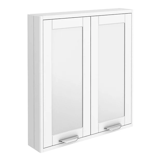 Keswick White 600mm Traditional Wall Hung 2 Door Mirror Cabinet 2 Keswick White 600mm Traditional Wall Hung 2 Door Mirror Cabinet - Image 2