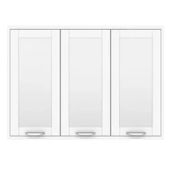 Keswick White 900mm Traditional Wall Hung 3 Door Mirror Cabinet -Hudson Reed Sales keswht3dm d3