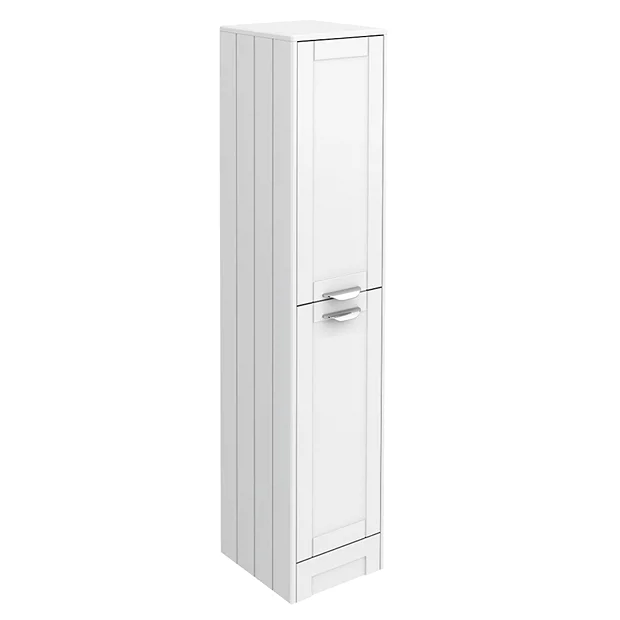 Keswick White 1400mm Traditional Floorstanding Tall Storage Unit 2 Keswick White 1400mm Traditional Floorstanding Tall Storage Unit - Image 2
