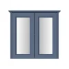 Heritage Bathroom Heritage Caversham Double Door Mirror Wall Cabinet - Maritime Blue
