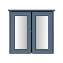 Heritage Bathroom Heritage Caversham Double Door Mirror Wall Cabinet - Maritime Blue