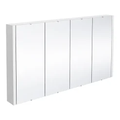Nuie 1200 Gloss White Minimalist 4-Door Mirror Cabinet -Hudson Reed Sales luxmw1200 nl