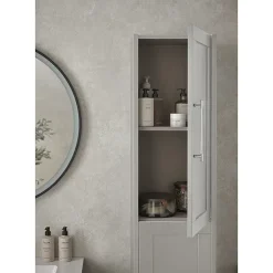 Heritage Bathroom Heritage Lynton 350mm Wall Hung Tall Cabinet - Dove Grey -Hudson Reed Sales lydgtb d1