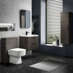 Monza­­ Bathroom Monza Grey Avola 350mm Wide Tall Wall Hung Unit (Depth 250mm)