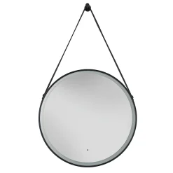 Heritage Bathroom Heritage Amberley Black 590mm Illuminated Circular Mirror With Demister Pad