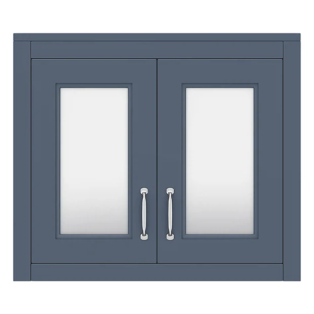 Chatsworth 690mm Blue 2-Door Mirror Cabinet 3 Chatsworth 690mm Blue 2-Door Mirror Cabinet - Image 3