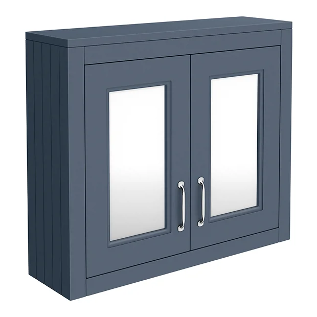 Chatsworth 690mm Blue 2-Door Mirror Cabinet 1 Chatsworth 690mm Blue 2-Door Mirror Cabinet