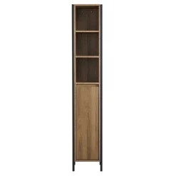 Milan Bathroom Milan Industrial Matt Black Framed Tall Bathroom Storage Unit - Wood Effect 6 Milan Bathroom Milan Industrial Matt Black Framed Tall Bathroom Storage Unit - Wood Effect -Hudson Reed Sales mil354md1