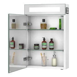 Toreno 400x600mm LED Illuminated Mirror Cabinet Inc. Bluetooth, Infrared Sensor & Shaving Port -Hudson Reed Sales mir016 d2