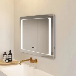 Toreno 800x600mm LED Illuminated Bathroom Mirror Inc. Anti-Fog & Touch Sensor -Hudson Reed Sales mir019 d4n