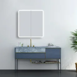Toreno 700 X 650mm LED Illuminated 2-Door Mirror Cabinet With Motion Sensor, Shaving Socket & Anti-Fog 10 Toreno 700 X 650mm LED Illuminated 2-Door Mirror Cabinet With Motion Sensor, Shaving Socket & Anti-Fog -Hudson Reed Sales mir401 d3