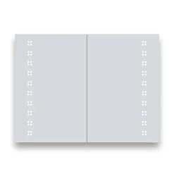 Toreno 800 X 600mm LED Illuminated 2-Door Mirror Cabinet Incl. Motion Sensor -Hudson Reed Sales mir403 d1