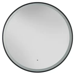 Heritage Bathroom Heritage Newick Black 800mm Illuminated Circular Mirror With Demister Pad -Hudson Reed Sales mnebl590 d1