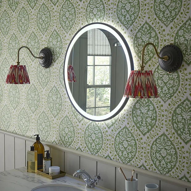 Heritage Bathroom Heritage Newick Black 590mm Illuminated Circular Mirror With Demister Pad 2 Heritage Bathroom Heritage Newick Black 590mm Illuminated Circular Mirror With Demister Pad - Image 2